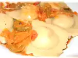 Recette Raviolis jambon ricotta sauce aux poivrons...