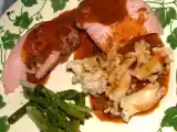 Recette Roti de porc et chanterelles de pâtes, sauce au vin