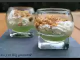 Recette Verrine de gelée de concombre, chantilly au chèvre et crumble de pignons de pin