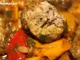 Recette Tajine de kefta aux pommes de terre nouvelles et poivrons