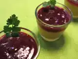 Recette Verrine duo de crème de pois chiche et gelée de betterave