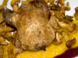 Recette Pigeon ramier, compote de potiron à la vanille, chanterelles, sauce au marsala