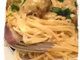 Recette Spaghettonis aux boulettes de poulet au pesto