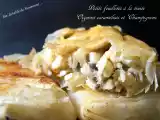 Recette Petits feuilletés à la truite, oignons caramélisés et champignons