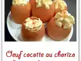 Recette Oeuf cocotte au chorizo, espuma de tomates