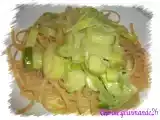Recette Spaghettis aux poireaux et sa sauce au curry