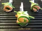 Recette Roulés apéritives de courgettes au saumon