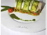 Recette Dos de cabillaud à l'huile de basilic et petits légumes epicés