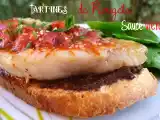 Recette Chaud-froid de tartines de rougets à la sauce vierge