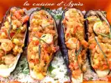 Recette Barquettes d'aubergines aux crevettes