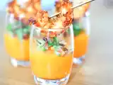 Recette Verrine de potimarron et crevettes au curry