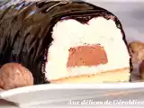 Recette Bûche bavaroise crème de marron, coeur de mousse au chocolat