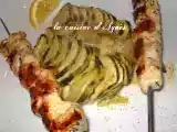 Recette Brochettes de poulet au citron et gratin de courgettes au parmesan
