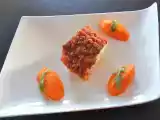 Recette Dos de cabillaud crumble de chorizo, purée de carottes-safran