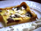 Recette Clafoutis cerises, pêches, amandes fraîches