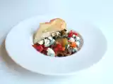 Recette Salade tiède de légumes grillés au chèvre cendré & basilic