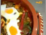 Recette Tajine aux merguez, aubergines et oeufs