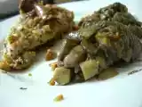 Recette Poulet aux cacahuétes et poëlé de champignons parfumée à la noix