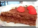 Recette Génoise sans oeufs au sarrasin fourrée à la fraise et sa ganache chocolat blanc-cacao