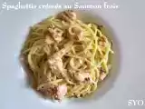 Recette Spaghettis crémés au saumon frais et herbes aromatiques