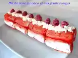 Recette Bûche rose légère au coco et aux fruits rouges