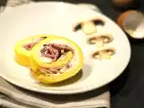 Recette Omelette roulée fromage frais, jambon et champignons