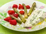 Recette Merlu aux asperges vertes et aux fraises