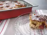 Recette Gâteau à la rhubarbe et aux framboises