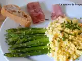 Recette Asperges vertes à la flamandes parfumée à l'ail des ours