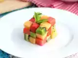 Recette Rubik's cube de fruits, la salade de fruits design