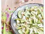 Recette Salade de concombre, avocat, chèvre frais et pignons {végé}