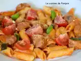 Recette Saucisse et penne sauce tomate