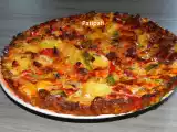 Recette Omelette aux pomme de terre-chorizo-poivrons en forme de tarte