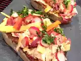 Recette Tartines de poulet carottes radis