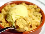 Recette Crumble pommes et sa boule de glace vanille