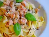 Recette Pâtes et sauce crémeuse aux langoustines et champignons