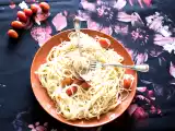Recette Pâtes sauce parmesan et tomates cerises