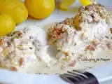 Recette Filet de cabillaud cuit à basse température servi avec une sauce aux crevettes grises