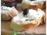 Recette Toasts chèvre olives noires