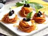 Recette Nids de pâtes, l'entrée originale en utilisant des spaghetti !