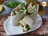 Recette Wrap végétarien au houmous, roquette, poivrons et feta