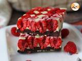 Recette Tablette de chocolat façon franui, aux framboises, chocolat blanc et chocolat noir!