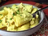 Recette Pâtes paccheri et leur sauce crémeuse au saumon et safran