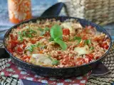 Recette One pot au poulet, riz à la tomate et au poivron