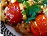 Recette Crumble ... tomates cerises et echalotes caramelisees