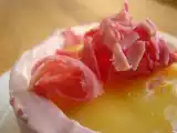 Recette Bavarois framboise au coeur de creme citron sur biscuit au basilic