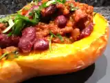 Recette Courge butternut farcie de chili con carne et épinards