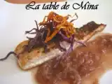 Recette Saumon rôti, échalotes étuvées au pineau des charentes