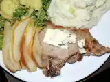 Recette Cotelette de porc au poire et au bleu