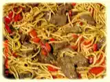 Recette Nouilles sautées au boeuf et aux poivrons... un peu de saveur asiatique pour changer !